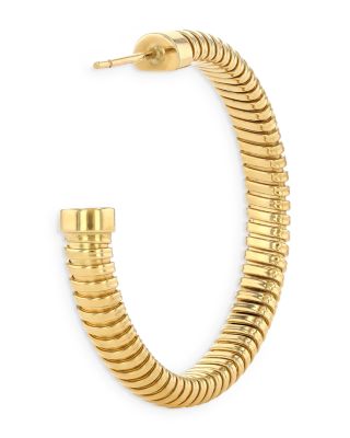18K Yellow Gold Via Bagutta Tubogas Medium Hoop Earrings