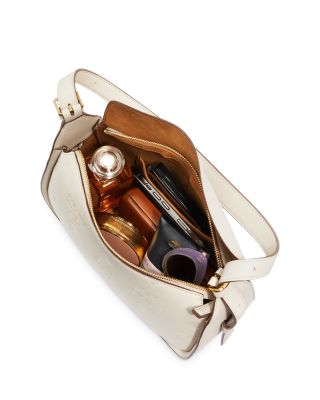 Aren Embossed Logo Monogram Leather Hobo