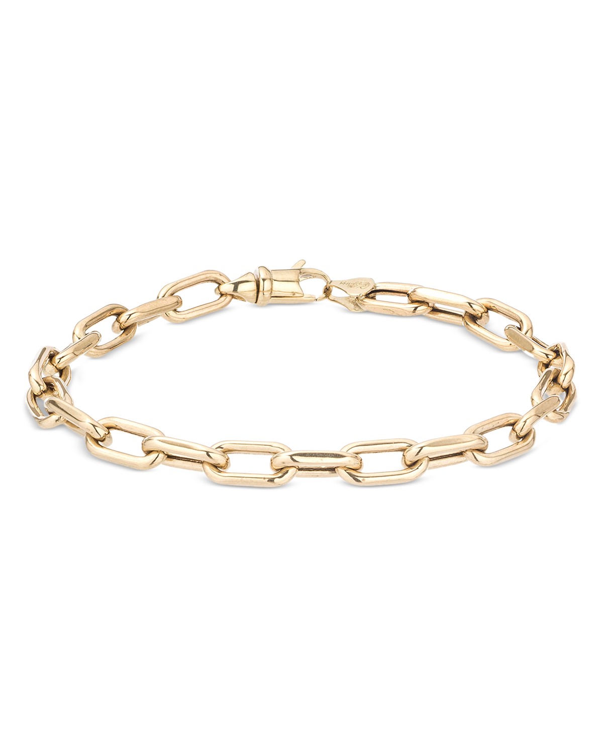 14K Yellow Gold Oval Link Bracelet