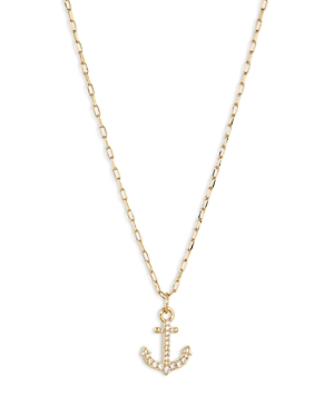 Nadri Ajoa By  Anchor Pendant Necklace In 18k Gold Plated, 16
