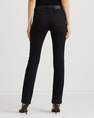 Mid Rise Straight Super Stretch Jeans in Black