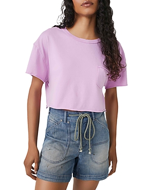 FREE PEOPLE FADE INTO YOU COTTON CROPPED TEE