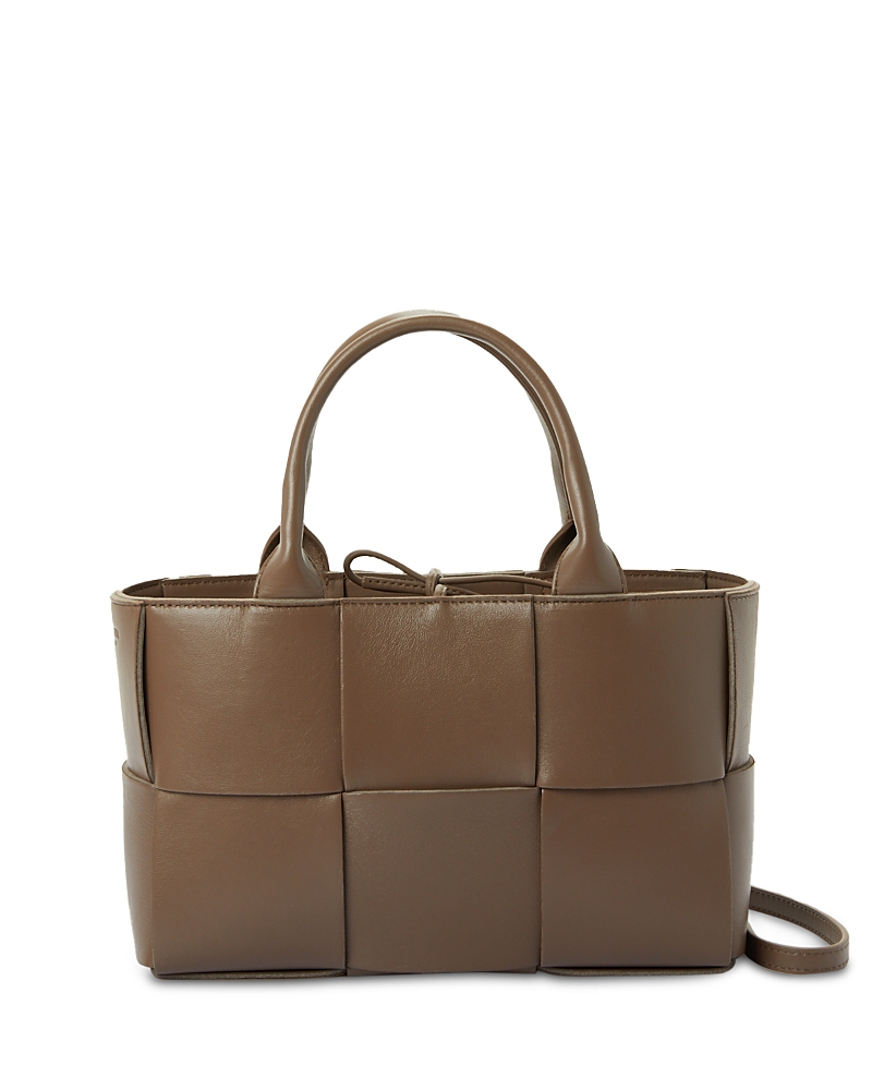 Bottega Veneta Taupe Mini Arco Tote In Taupe Gray/gold