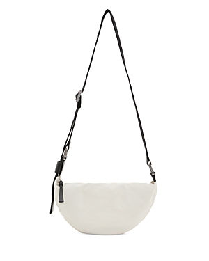 Allsaints Half Moon Crossbody Bag In White