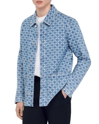 Sandro Denim Worker Jacket In Vintage Blue ModeSens