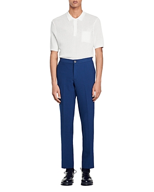 Sandro Jersey Pants In Petrolium Blue