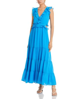 chinese dress ladies Showstopper Cutout Ruffle Slit Maxi Dress