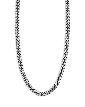 Men's Sterling Silver Oxidized Curb Chain Necklace, 20