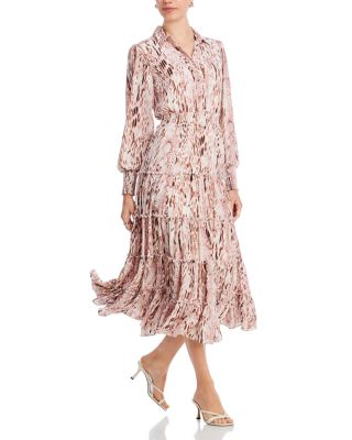 t tahari printed tiered midi dress T Tahari Printed Tiered Midi Dress In Graphic Medallion Print - 74% Off