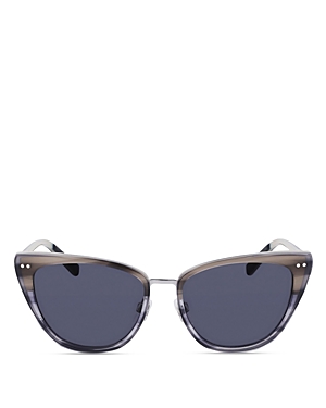 Shop Shinola Cat Eye Sunglasses, 55mm In Gray/blue Solid