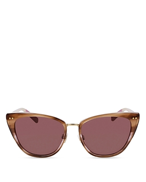 Shop Shinola Cat Eye Sunglasses, 55mm In Brown/pink Solid