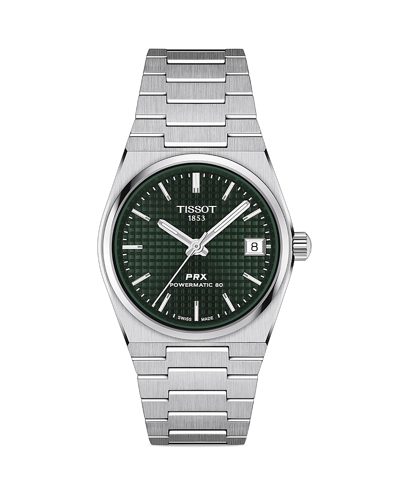 Tissot Prx Powermatic 80 Watch, 35mm In Green/silver