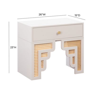 Suzie Pastel & Rattan Nightstand