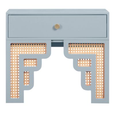 Suzie Pastel & Rattan Nightstand