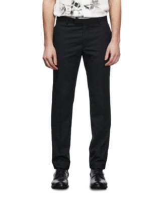 The Kooples Prince of Wales Navy Fitted Pleated Trousers