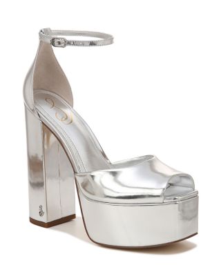 Sam Edelman Kori Platform Sandal In Soft Silver ModeSens