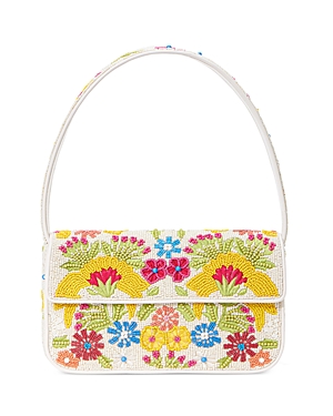 Staud Tommy Beaded Shoulder Bag In Garden Party/silver