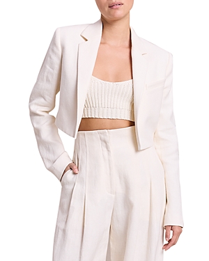 A.l.c Andrews Cropped Open-front Jacket In Ecru