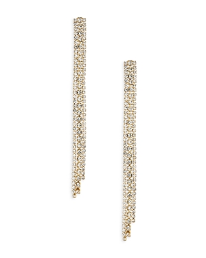 Shop Ettika Your Moment Cubic Zirconia Linear Drop Earrings In 18k Gold Plated