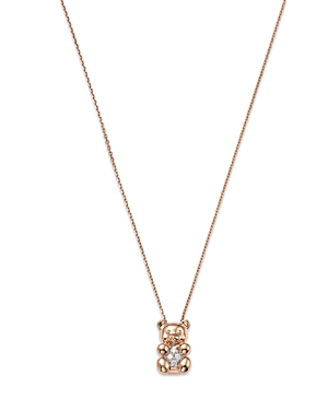 Bloomingdale's Diamond Gummy Bear Pendant Necklace in 14K Rose Gold, 17