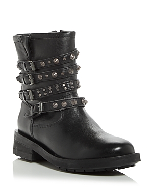 Schutz Luizia Womens Leather Block Heel Ankle Boots In Black