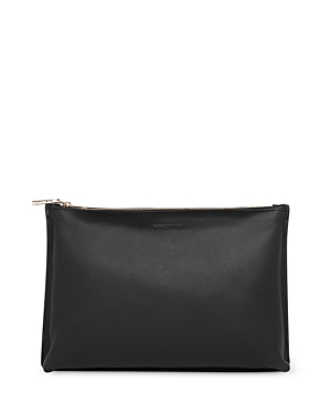 Whistles Kai Leather Double Pouch Crossbody In Black