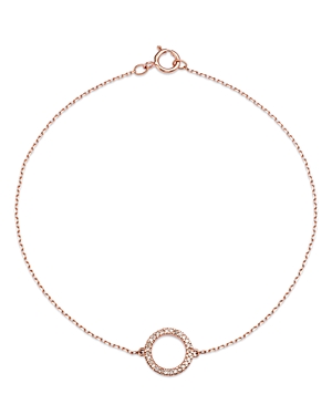 Bloomingdale's Diamond Circle Link Bracelet In 14k Rose Gold, 0.08 Ct. T.w.