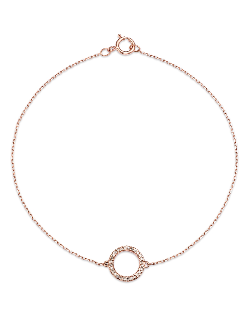 Bloomingdale's Fine Collection Diamond Circle Link Bracelet in 14K Rose Gold, 0.08 tcw