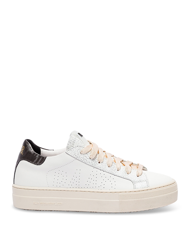 P448 Women's F23 Thea Lace Up Low Top Sneakers In Chalk