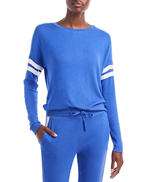 Aqua Athletic Stripe Sleeve Knit Sweatshirt - 100% Exclusive In Marine