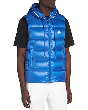 Shop Moncler Luiro Zip Front Vest In Bright Blue