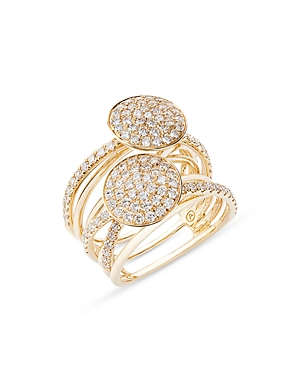 Bloomingdale's Diamond Crossover Disc Ring in 14K Yellow Gold, 1.50 ct. t.w.