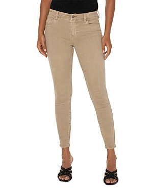 Shop Liverpool Los Angeles Piper High Rise Ankle Skinny Jeans In Porcelain In Biscuit Tan