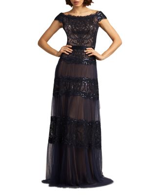 tadashi sequin lace dress Sonnie Sequin Lace Caftan Gown
