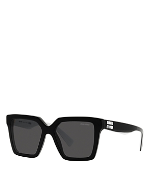 Miu Miu Square Sunglasses, 54mm In Black/gray Solid