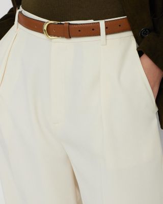 Pleated High Rise Wide Leg Pants