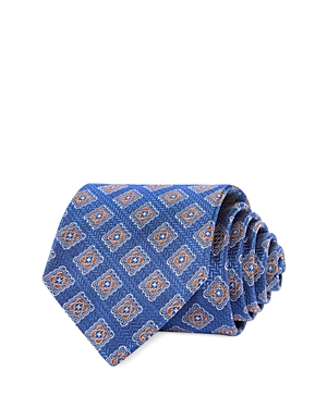 The Men's Store At Bloomingdale's Square Medallion Silk Classic Tie - 100% Exclusive In Light Blue