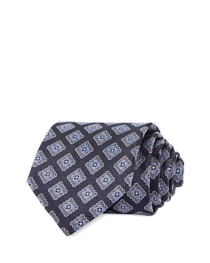 The Men's Store At Bloomingdale's Square Medallion Silk Classic Tie - 100% Exclusive In Black