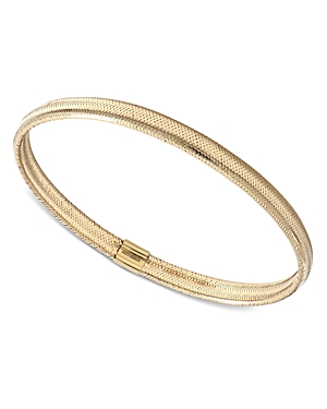 Bloomingdale's Domed Mesh Narrow Stretch Bangle Bracelet In 14k Yellow Gold