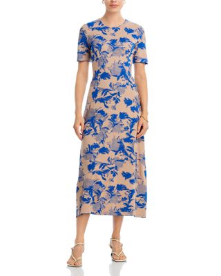 Floral Jacquard Soft Knit A Line Dress