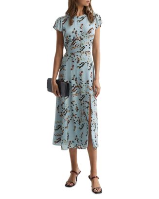 REISS Livia Blurred Floral Midi Dress | Bloomingdale's