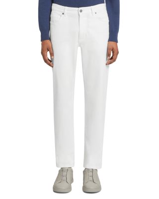 Gabardine City Slim Straight Fit Jeans in White