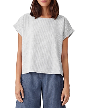 EILEEN FISHER ORGANIC COTTON BOAT NECK TOP