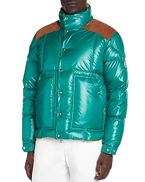 Shop Moncler Ain Quilted Down Coat In Pastel Green