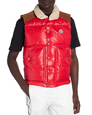 Shop Moncler Ardeche Puffer Vest In Red