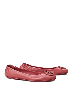 Tory Burch Minnie Travel Ballet Flats In Washed Berry