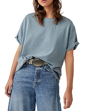Free People Nina Crewneck T-shirt In Blue Mirage