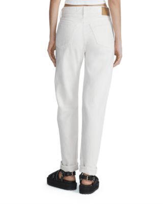 Dre Featherweight Low Rise Ankle Straight Jeans in Ecru