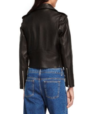Sandro Cropped Leather Jacket | Bloomingdale's