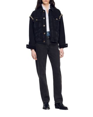 【SANDRO】 Paloma Embellished Denim Jacket Sandro Paloma Embellished Denim Jacket | Bloomingdale's